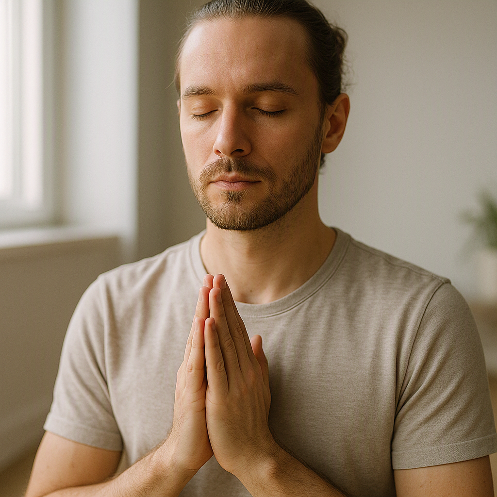 Hands in prayer position for Gassho mudra